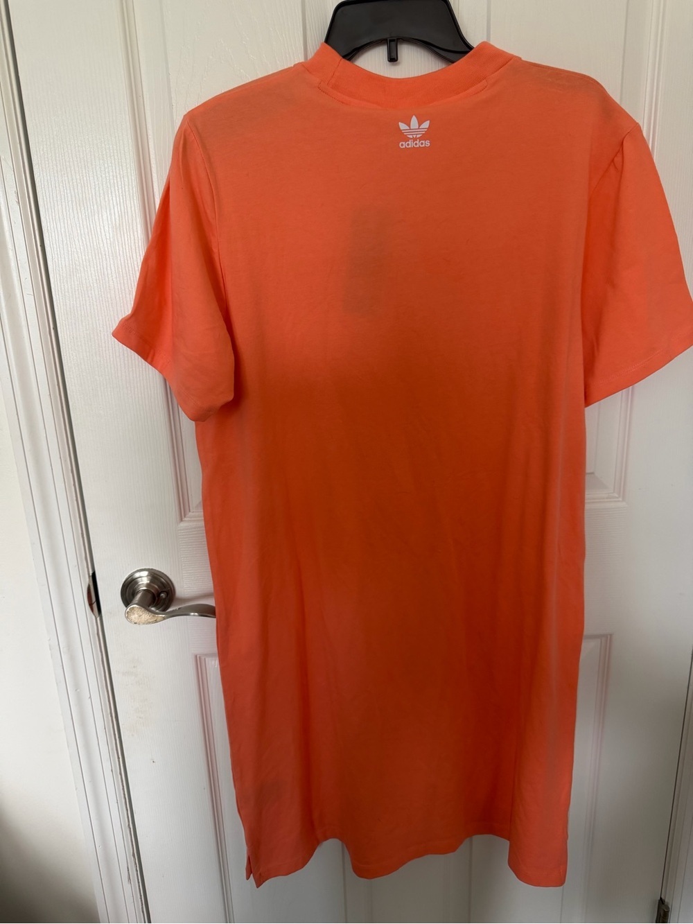 adidas Coral-Orange Trefoil Crewneck Tee - Picture 4 of 5